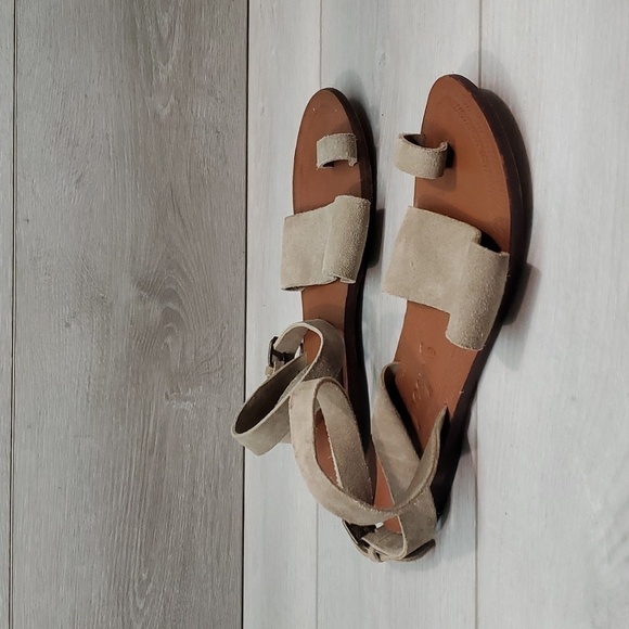 Free People Womens Torrence Suede Lace Up Taupe Sandals shoes sz 39/8.5-9 - Picture 3 of 14